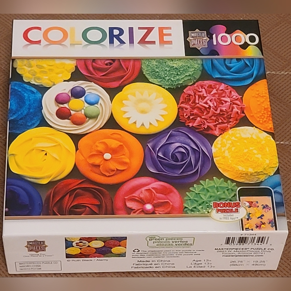 1,000 Piece Jigsaw Puzzle, "Cupcake Heaven", MasterPieces Colorize, GUC